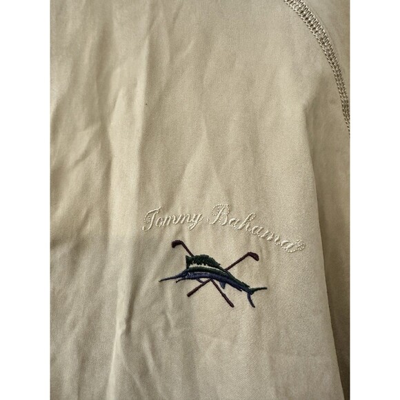 Tommy Bahama Jacket Mens XL Beige 1/4 Zip Short Sleeve Pullover Golf Adult - Picture 6 of 11